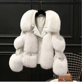 Women's c Jacket with Plush Collar and Statement Sleeves