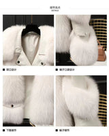 Women's c Jacket with Plush Collar and Statement Sleeves