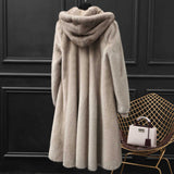 Women's Long   Coat with Hood and Elegant