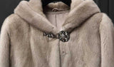 Women's Long   Coat with Hood and Elegant