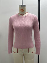 Women's Cable Knit Sweater with Long Sleeves