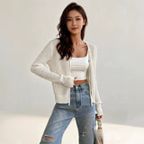 Women's Open Front Knit Cardigan with Long Sleeves