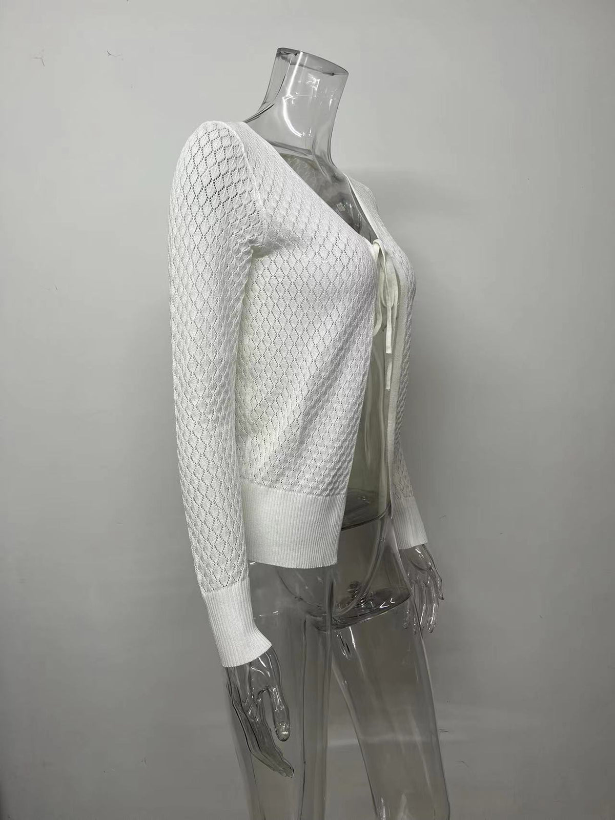 Women's Open Front Knit Cardigan with Long Sleeves