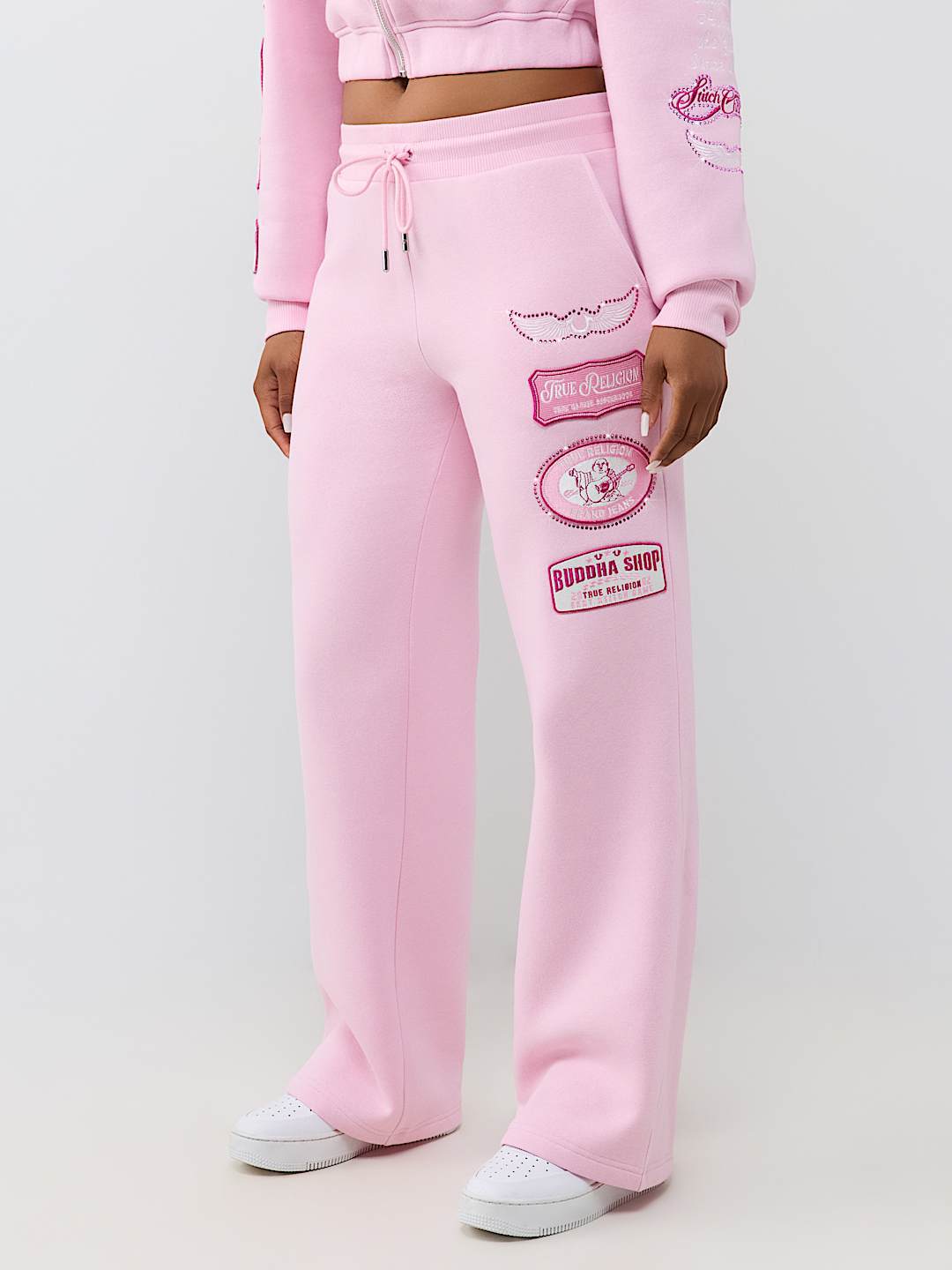 Women's Graphic Zip-Up Hoodie and Wide-Leg Pants Set
