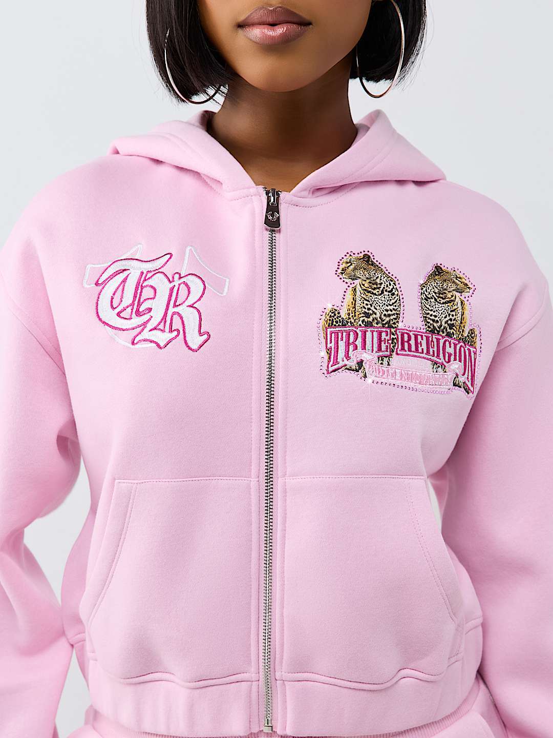 Women's Graphic Zip-Up Hoodie and Wide-Leg Pants Set