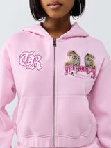 Women's Graphic Zip-Up Hoodie and Wide-Leg Pants Set