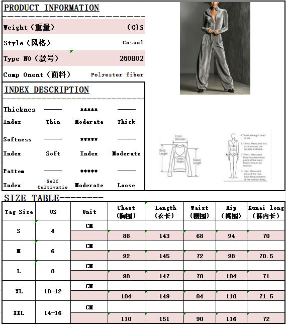 Women's  Zip-Up Jumpsuit with Wide-Leg Pants