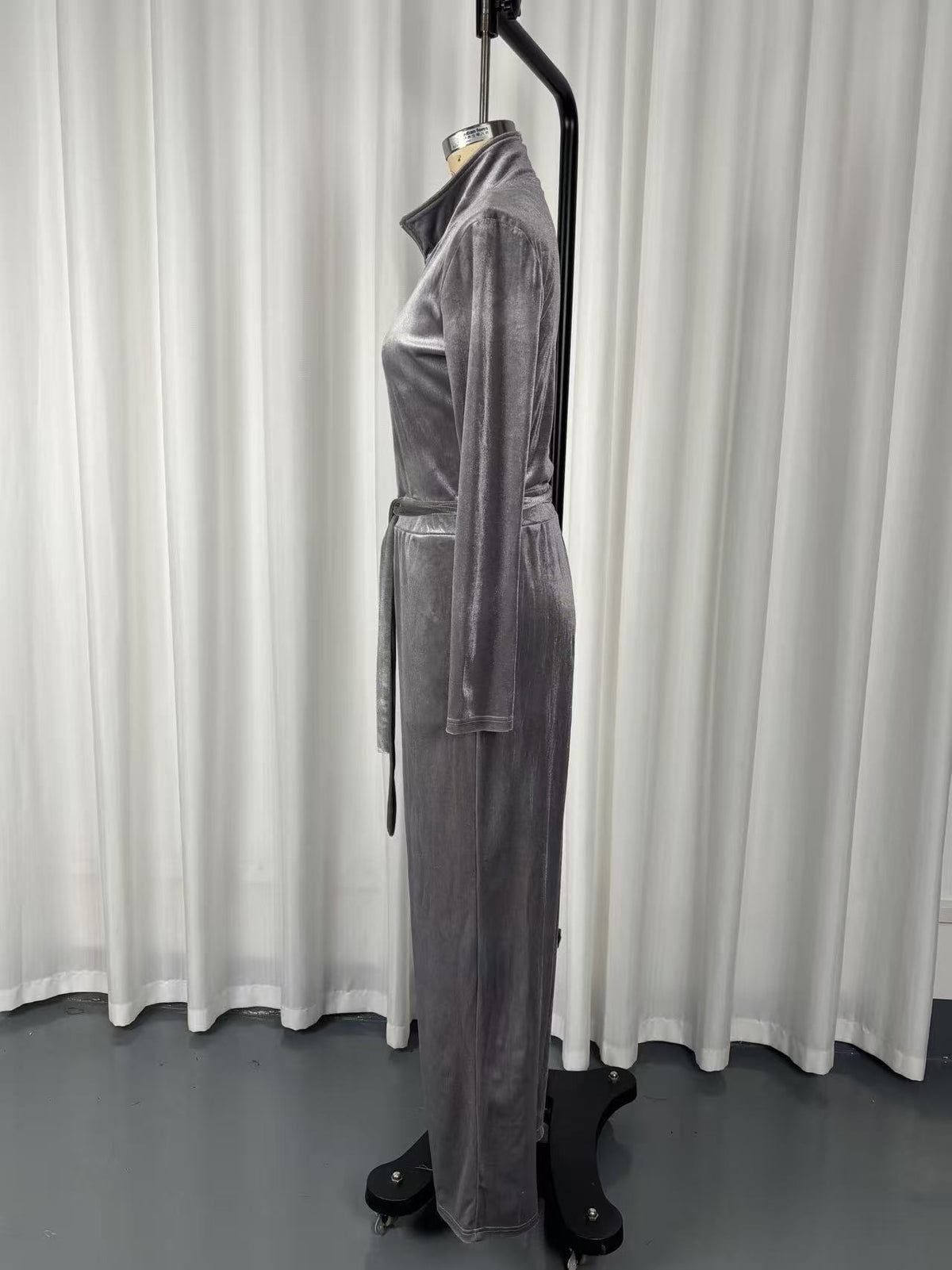 Women's  Zip-Up Jumpsuit with Wide-Leg Pants