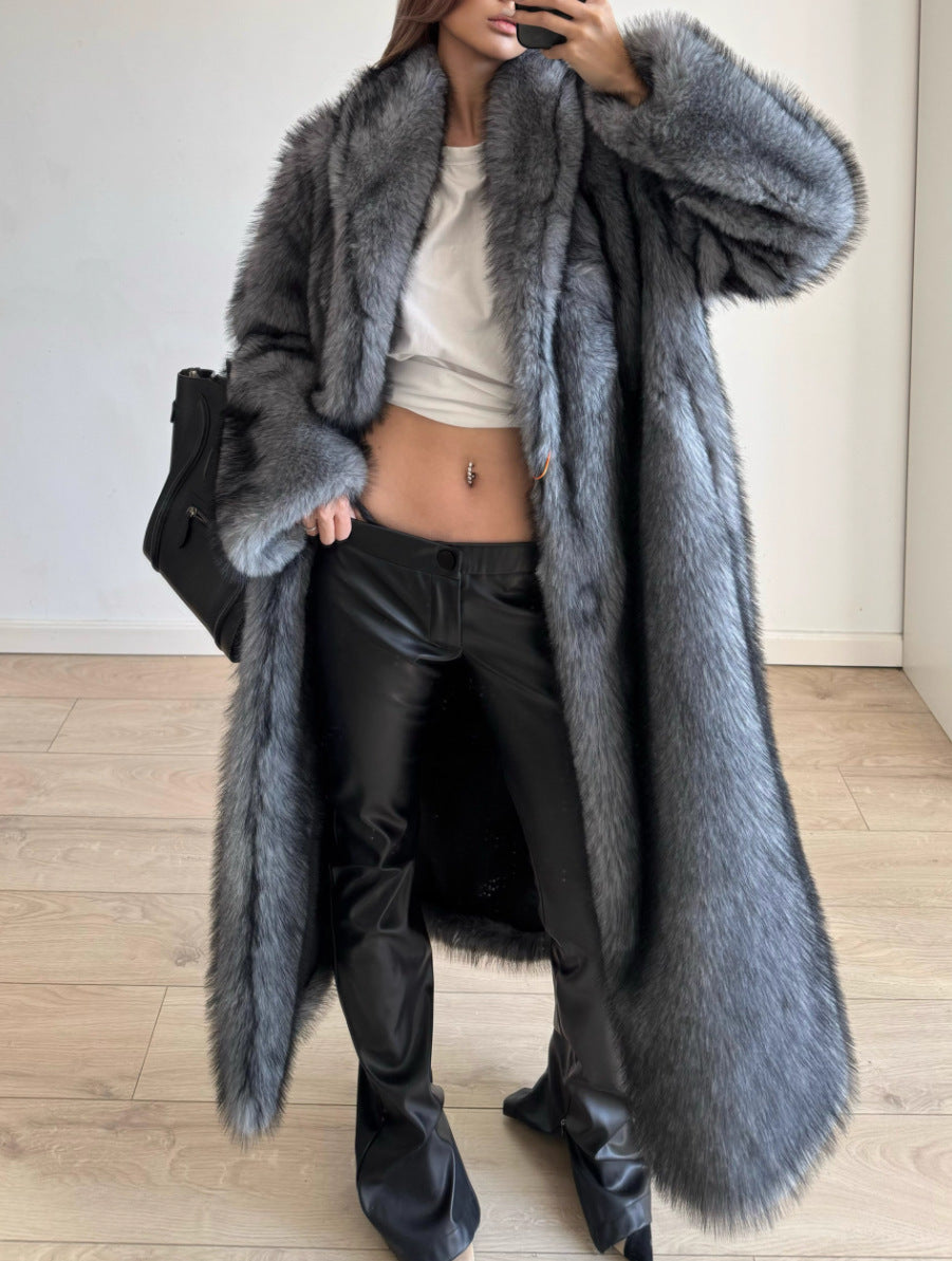 Women's Luxury   Coat with Oversized Collar