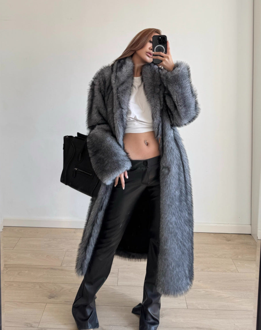Women's Luxury   Coat with Oversized Collar
