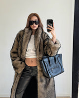 Women's Luxury   Coat with Oversized Collar