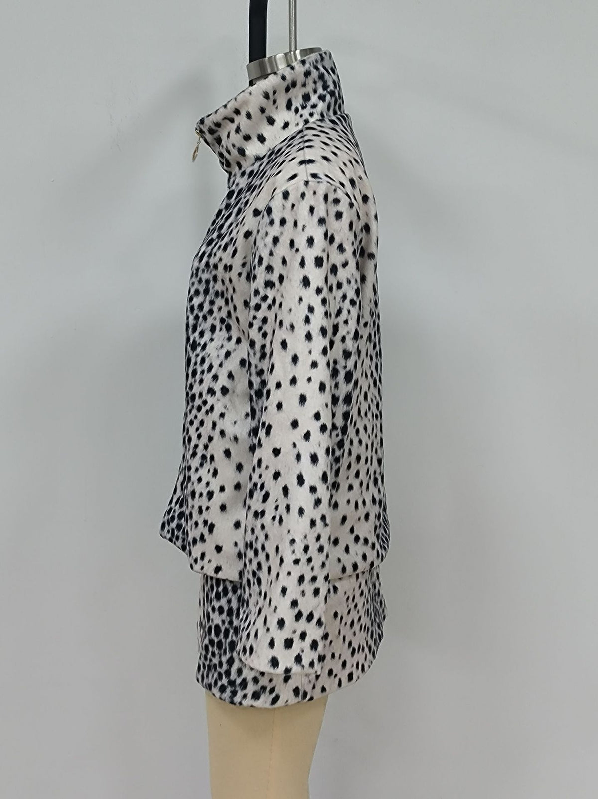 Women's Leopard Print Faux Fur Jacket and Skirt Set