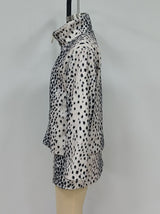 Women's Leopard Print Faux Fur Jacket and Skirt Set