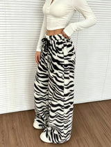 Women's Tiger Print Plush Wide-Leg Pants