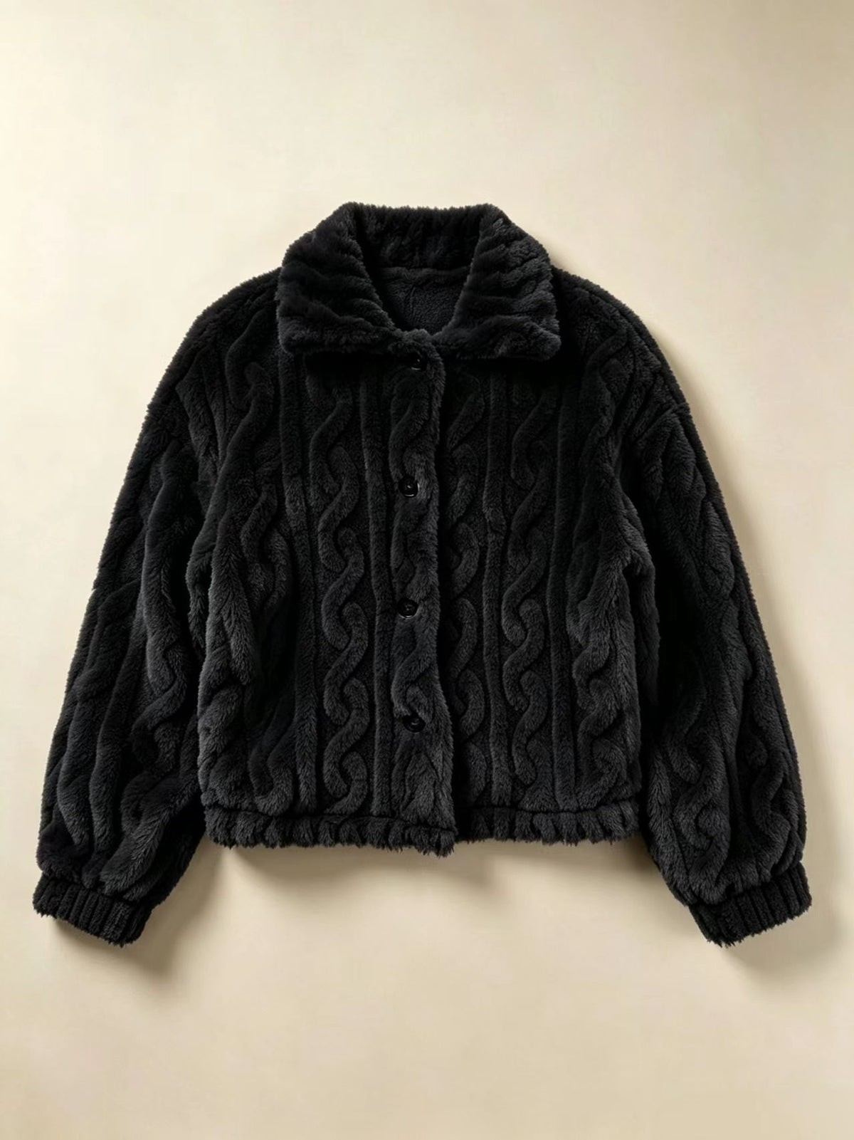 Women's Textured Jacket with Button Closure