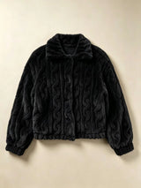 Women's Textured Jacket with Button Closure