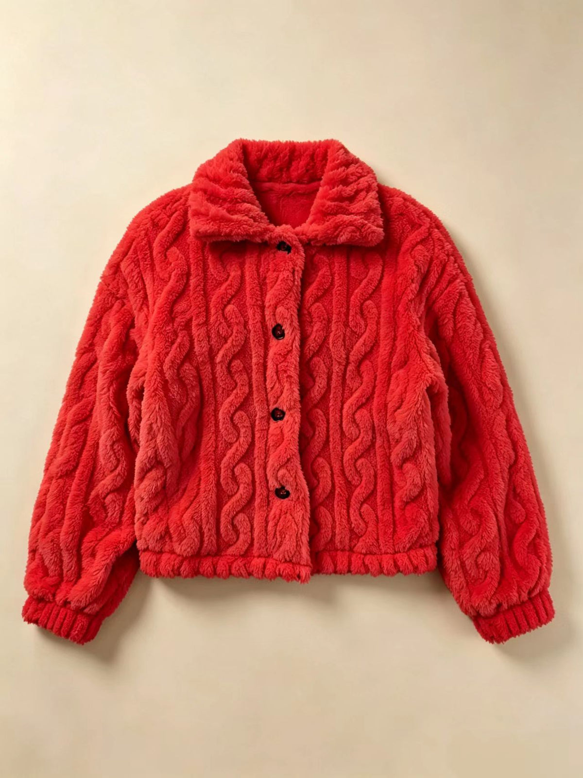 Women's Textured Jacket with Button Closure