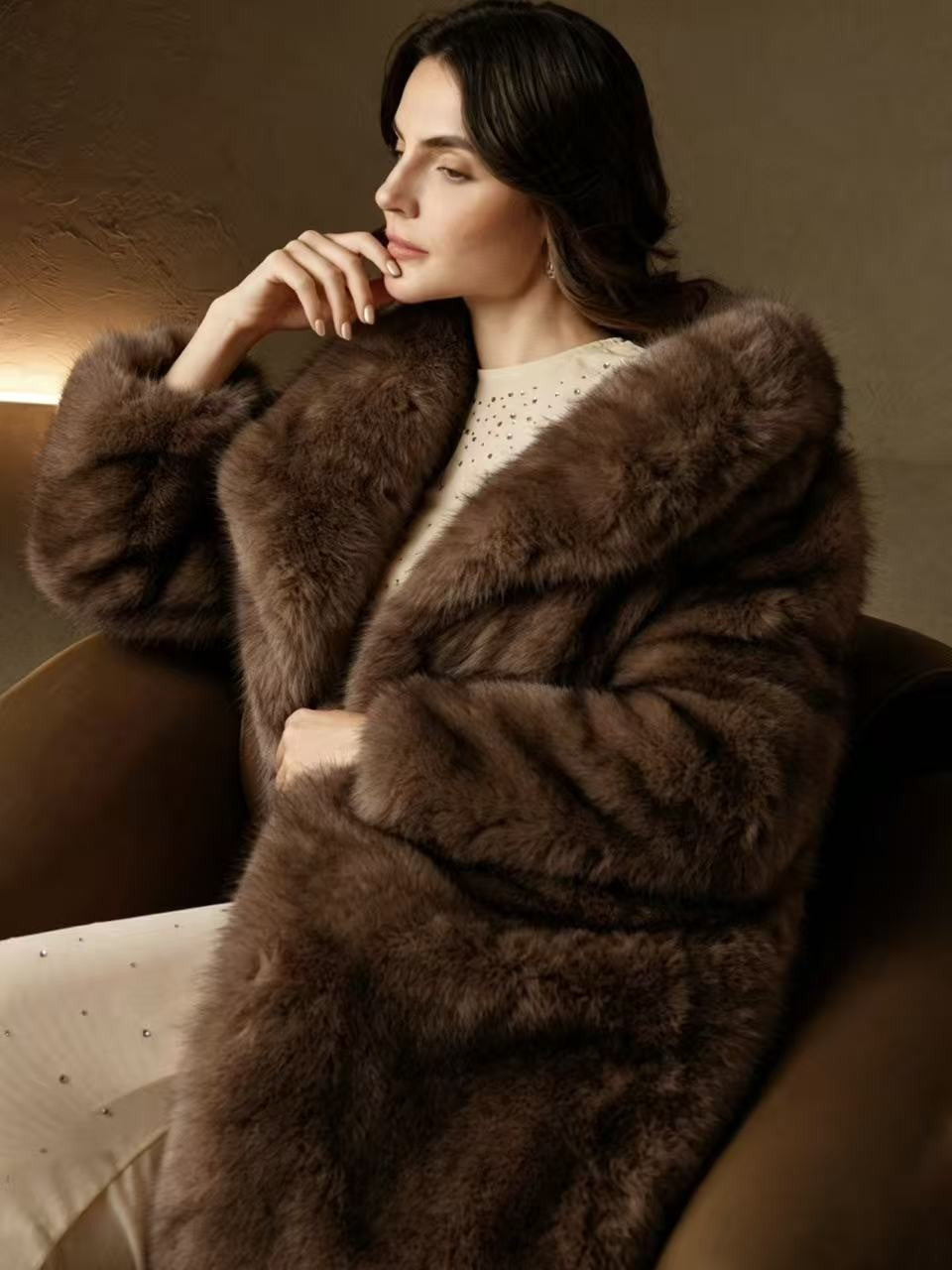 Women's Long Faux Fur Coat