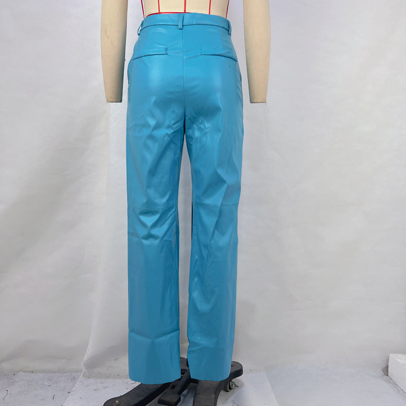 Women's High-Waisted Faux Leather Pants