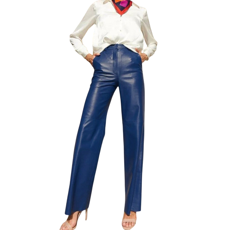 Women's High-Waisted Faux Leather Pants