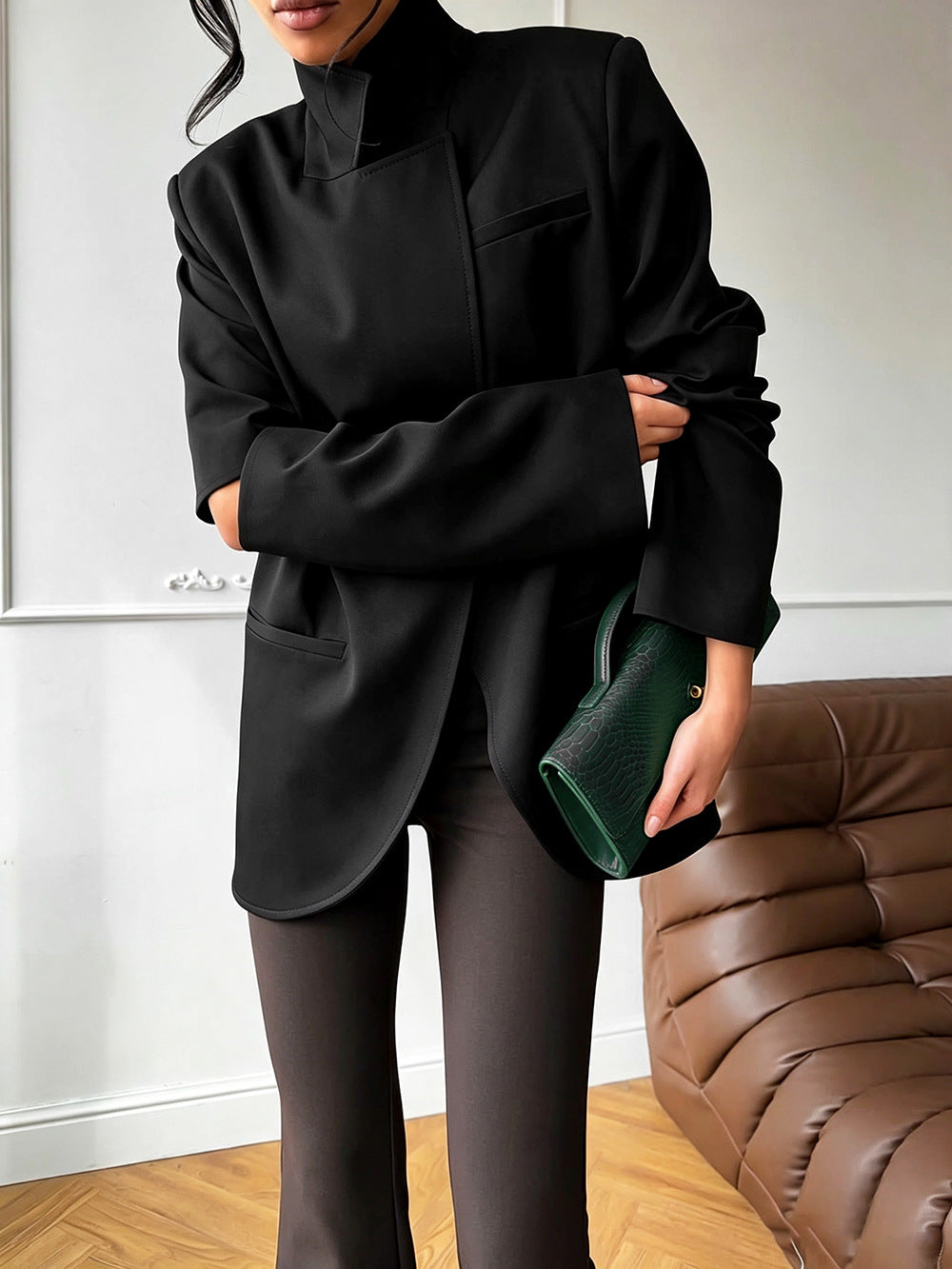 Women's Asymmetric Tailored Blazer Jacket