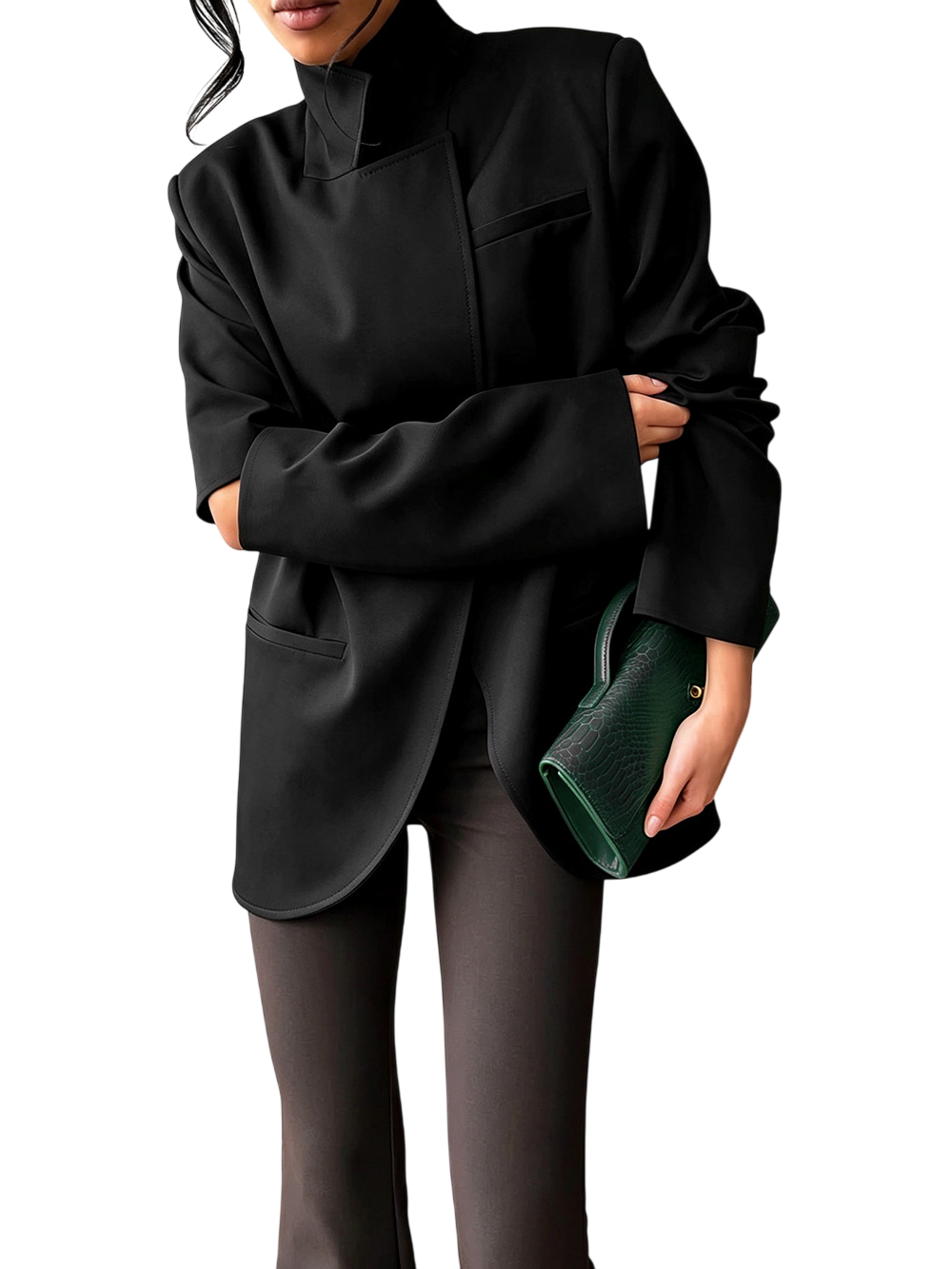 Women's Asymmetric Tailored Blazer Jacket