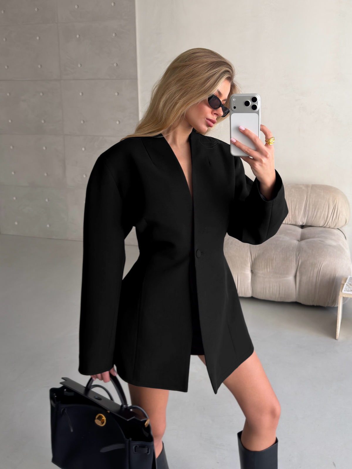 Elegant Single Button Blazer Jacket