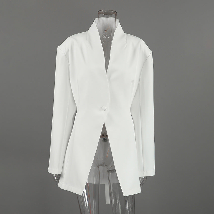 Elegant Single Button Blazer Jacket