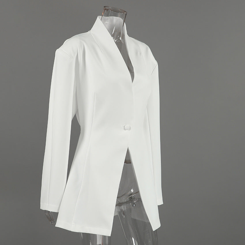Elegant Single Button Blazer Jacket
