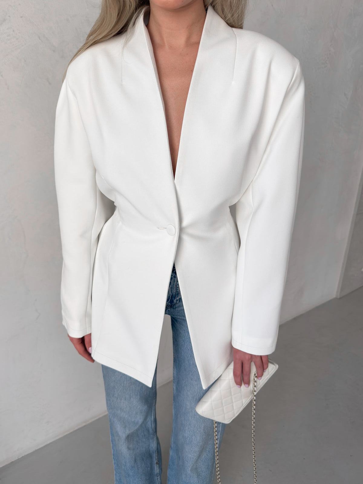 Elegant Single Button Blazer Jacket