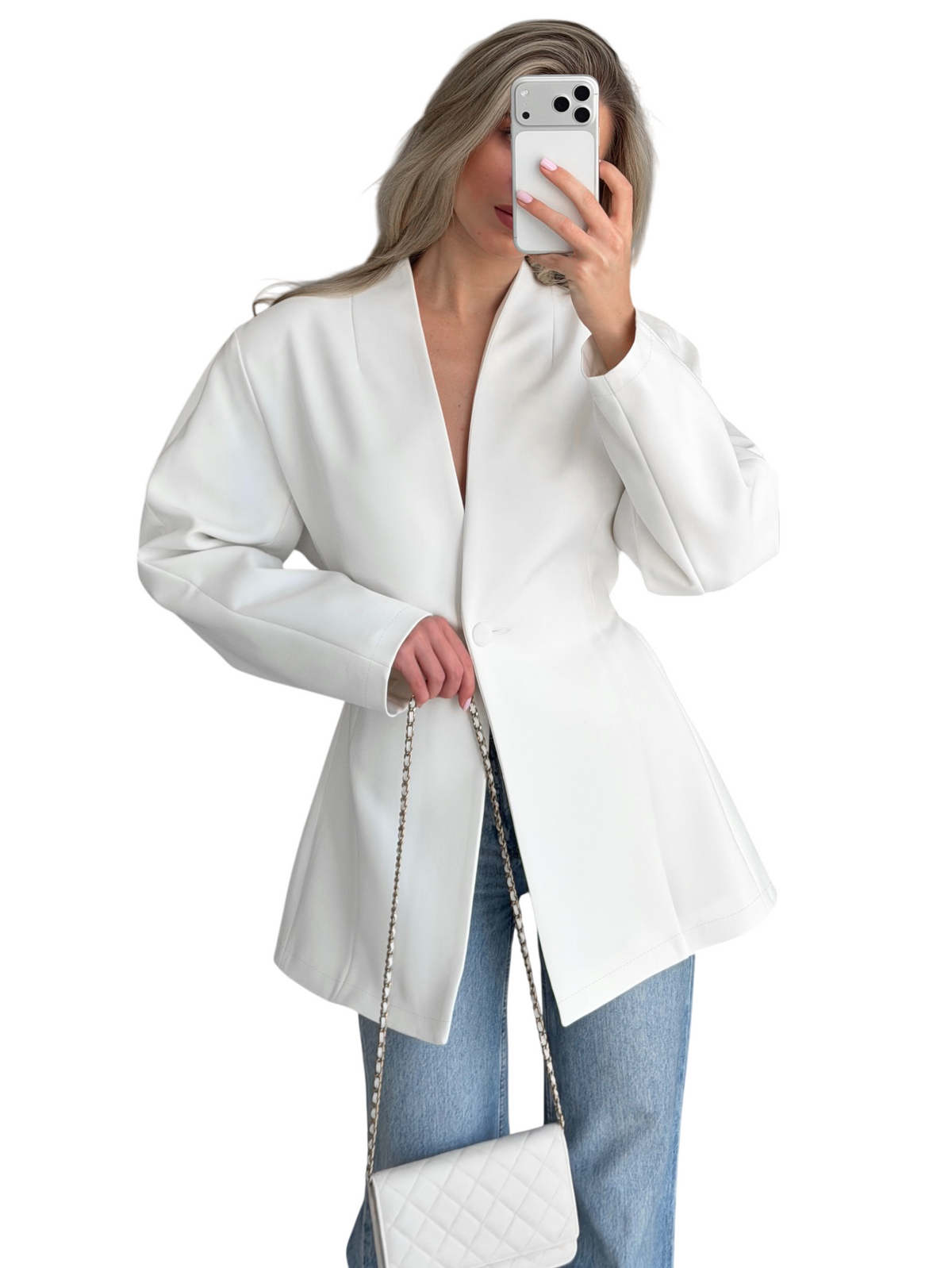 Elegant Single Button Blazer Jacket