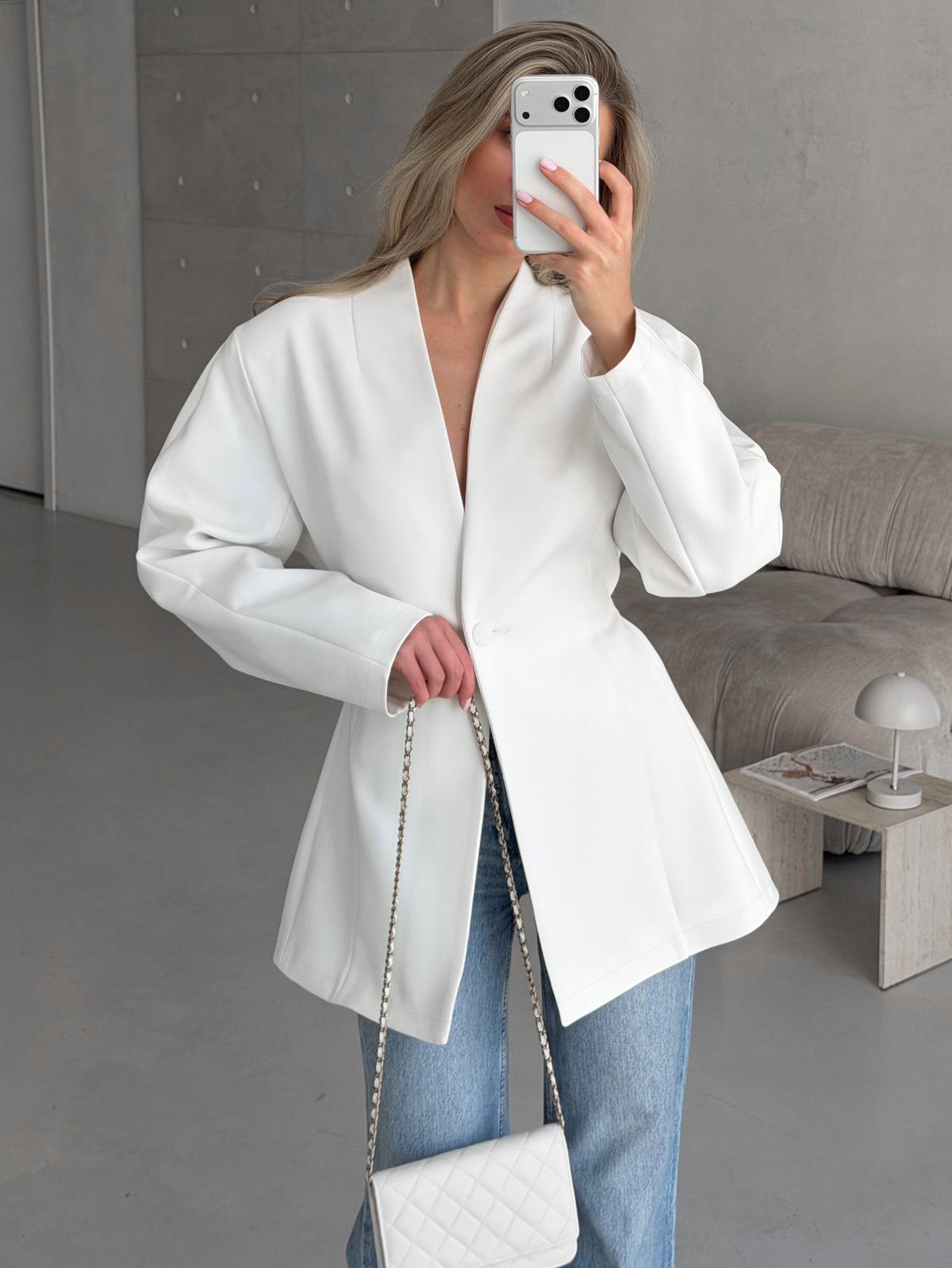 Elegant Single Button Blazer Jacket