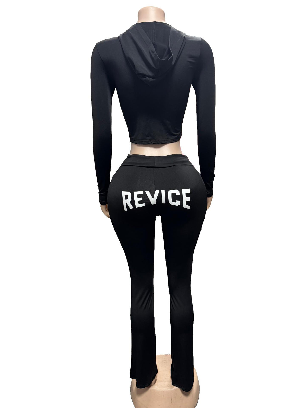 Women's Cropped Zip Hoodie & Flared Pants Set
