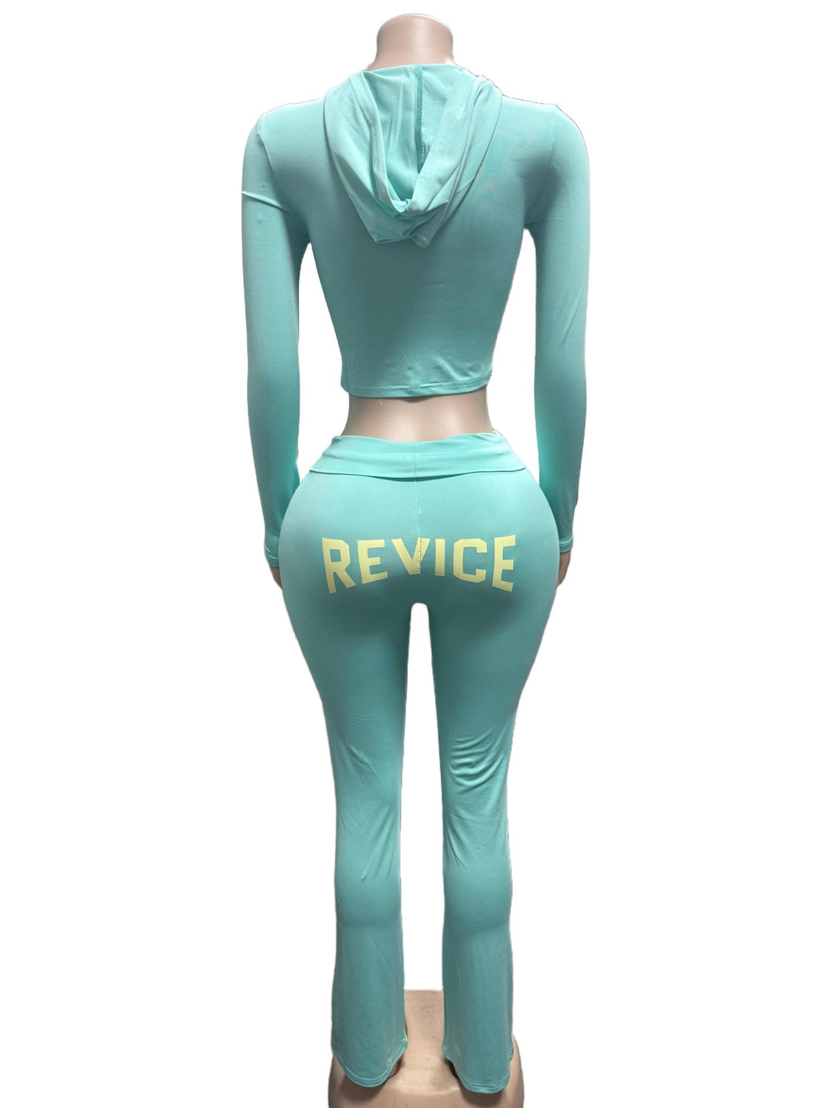 Women's Cropped Zip Hoodie & Flared Pants Set