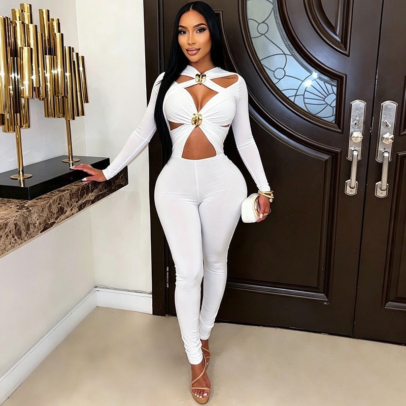 Women's Twist Front Cutout Jumpsuit