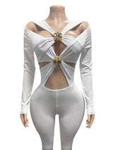 Women's Twist Front Cutout Jumpsuit