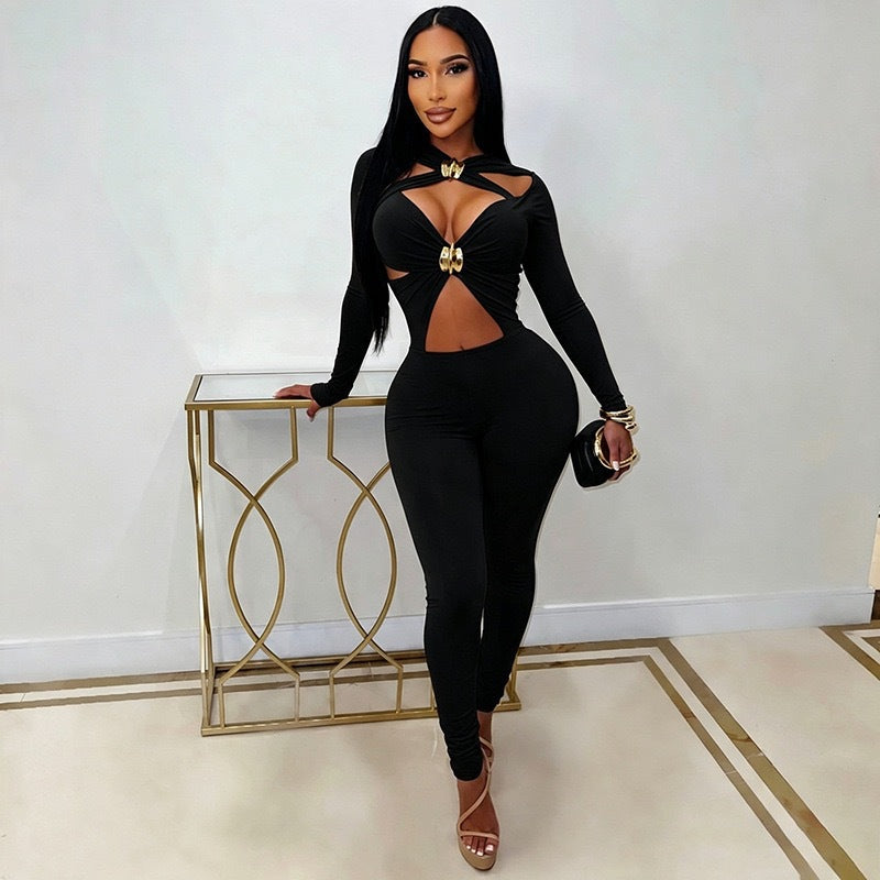 Women's Twist Front Cutout Jumpsuit