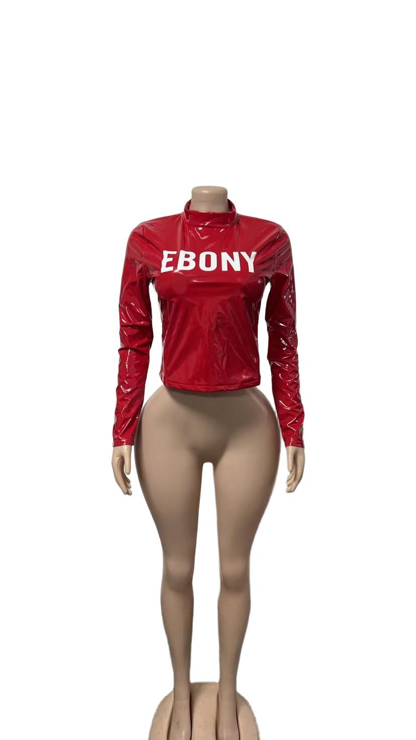 Women's Mock Neck Graphic Fitted Top