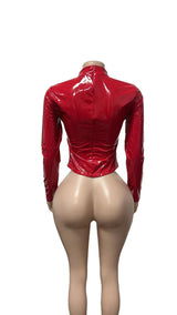 Women's Mock Neck Graphic Fitted Top