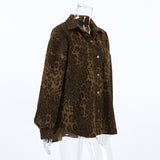 Women's Leopard Print Oversized Shirt Jacket