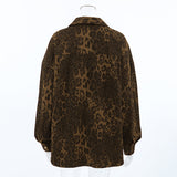Women's Leopard Print Oversized Shirt Jacket