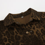 Women's Leopard Print Oversized Shirt Jacket