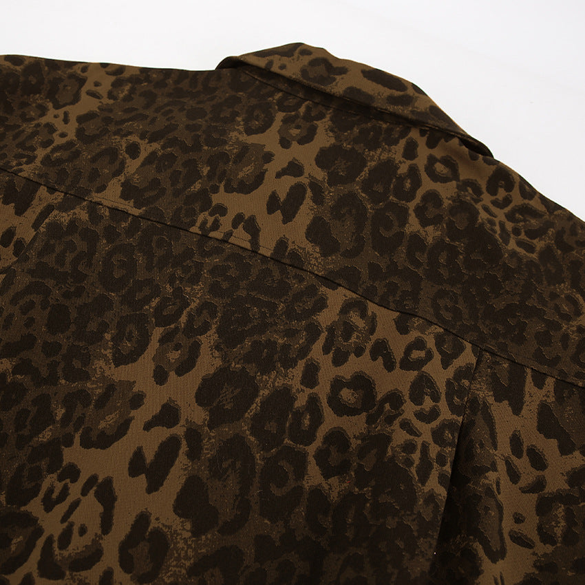 Women's Leopard Print Oversized Shirt Jacket