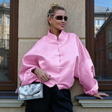 Women's High Neck Puff Sleeve Bomber Jacket