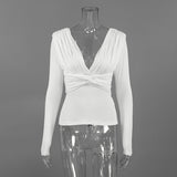 Women's Deep V-Neck Twist Front Top