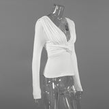 Women's Deep V-Neck Twist Front Top