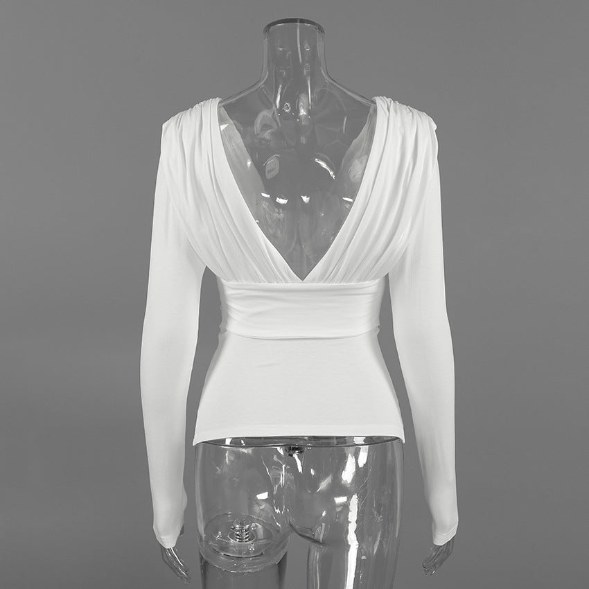Women's Deep V-Neck Twist Front Top