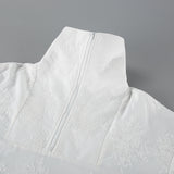 Women's Oversized Zip-Up Top with Lace Trim