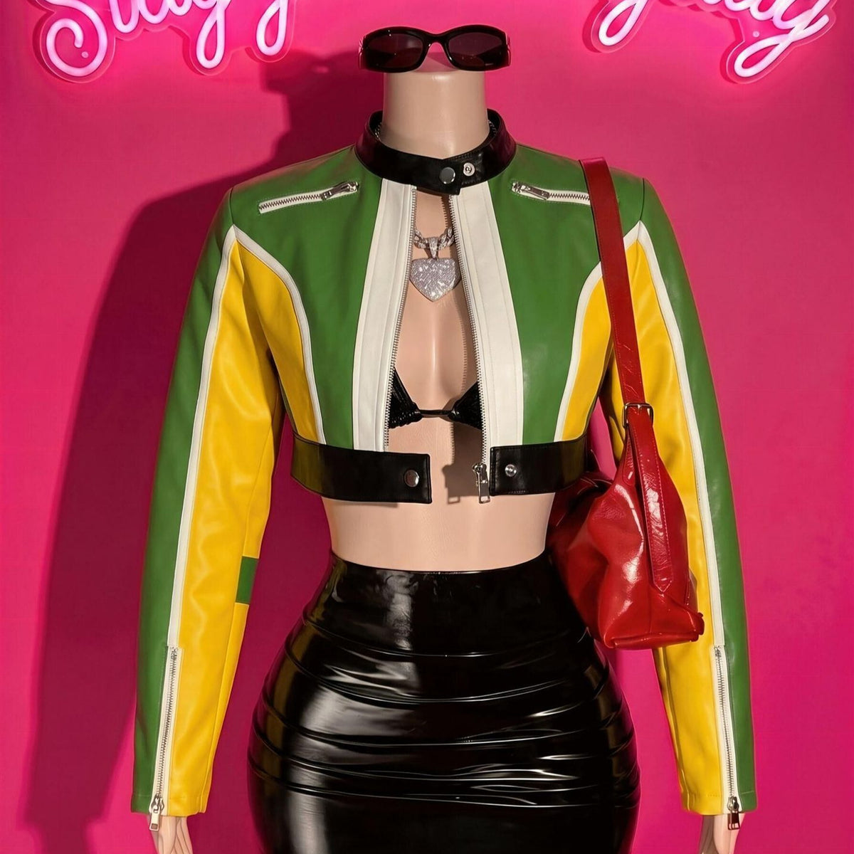 Women's Stylish Cropped Biker Jacket