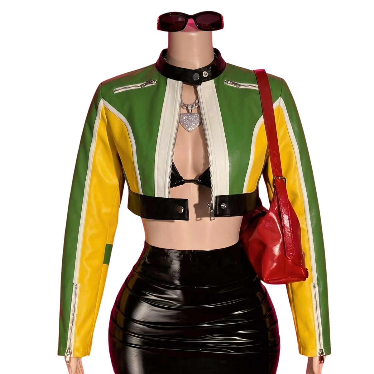 Women's Stylish Cropped Biker Jacket